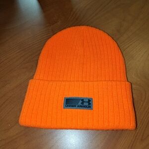 Under Armor Men's Truck Stop Blaze Orange Knit Cuffed Men's Beanie OS